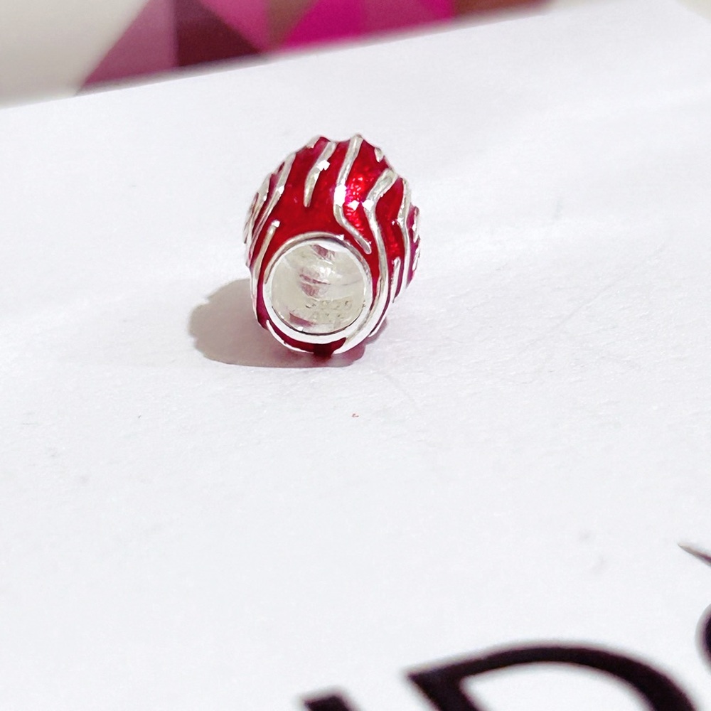 Pandora Red Rose Heart Charm w/box - Picture 8 of 11